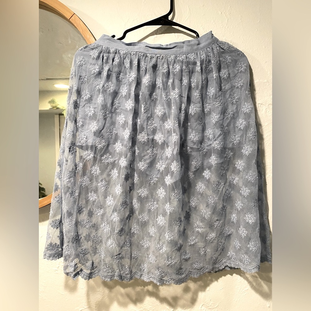 Re:named Lace Up Blue Midi Skort